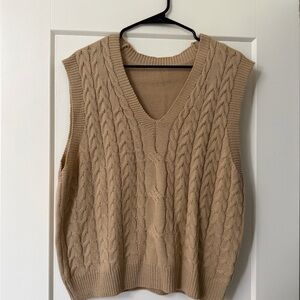 Elegant Cable Knit Sweater Vest